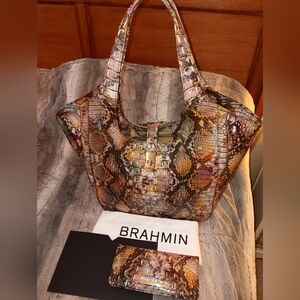 Rare Find! Brahmin Carla Rattlesnake Melbourne and matching Ady wallet 😍